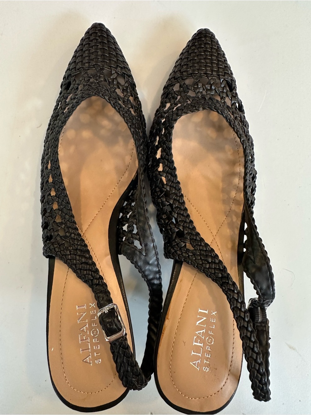 Alfani Black Woven Slingback Flats - Step N Flex Size 10 - Picture 3 of 4